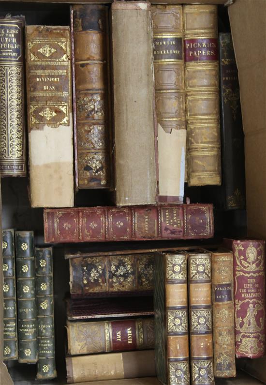 Old leather and cloth - A miscellany of mostly 19th and early 20th century books, including some Dickens first editions